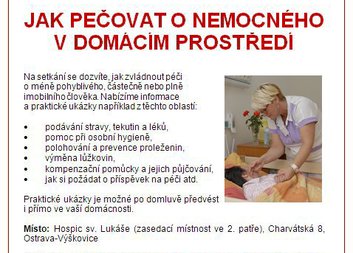 Jak pečovat o nemocného v domácím prostředí - 14. 1. 2016