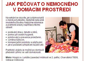Jak pečovat o nemocného v domácím prostředí - 15. 6. 2016