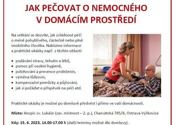 Jak pečovat o nemocného v domácím prostředí - 15. 6. 2023