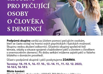 Setkání podpůrné skupiny pro pečující o člověka s demencí - 6-12/2023