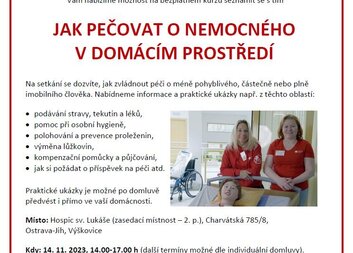 Jak pečovat o nemocného v domácím prostředí - 14. 11. 2023