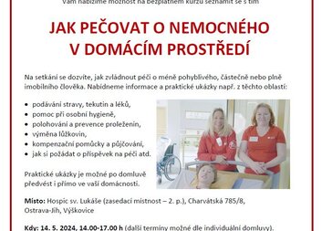 Jak pečovat o nemocného v domácím prostředí - 14. 5. 2024