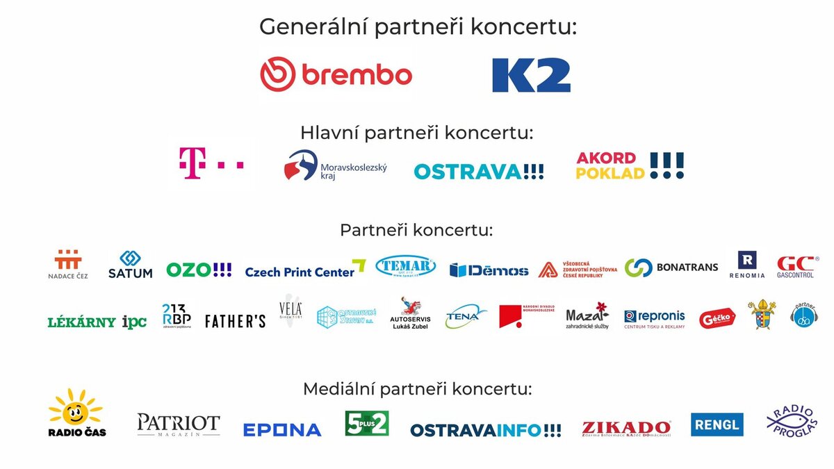 Partneři koncertu Charity Ostrava 2024