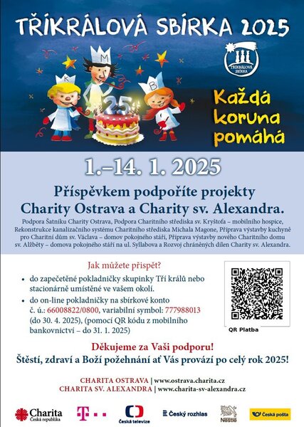 Tříkrálová sbírka v Ostravě a okolí 2025
