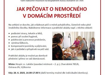 Jak pečovat o nemocného v domácím prostředí - 26. 6. 2025