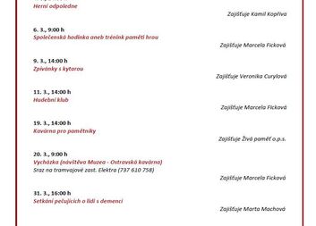 Program v Charitním středisku Gabriel - 3/2026