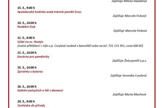 Program v Charitním středisku Gabriel - 5/2026