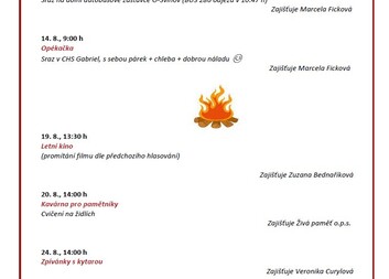 Program v Charitním středisku Gabriel - 8/2026