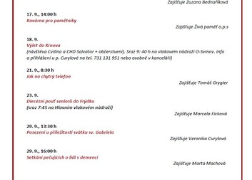 Program v Charitním středisku Gabriel - 9/2026
