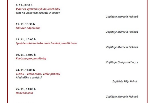 Program v Charitním středisku Gabriel - 11/2026